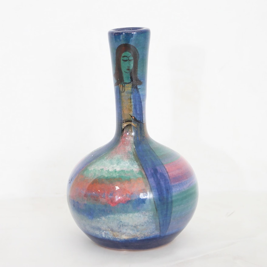 Signed Polia Pillin Art Pottery Vase
