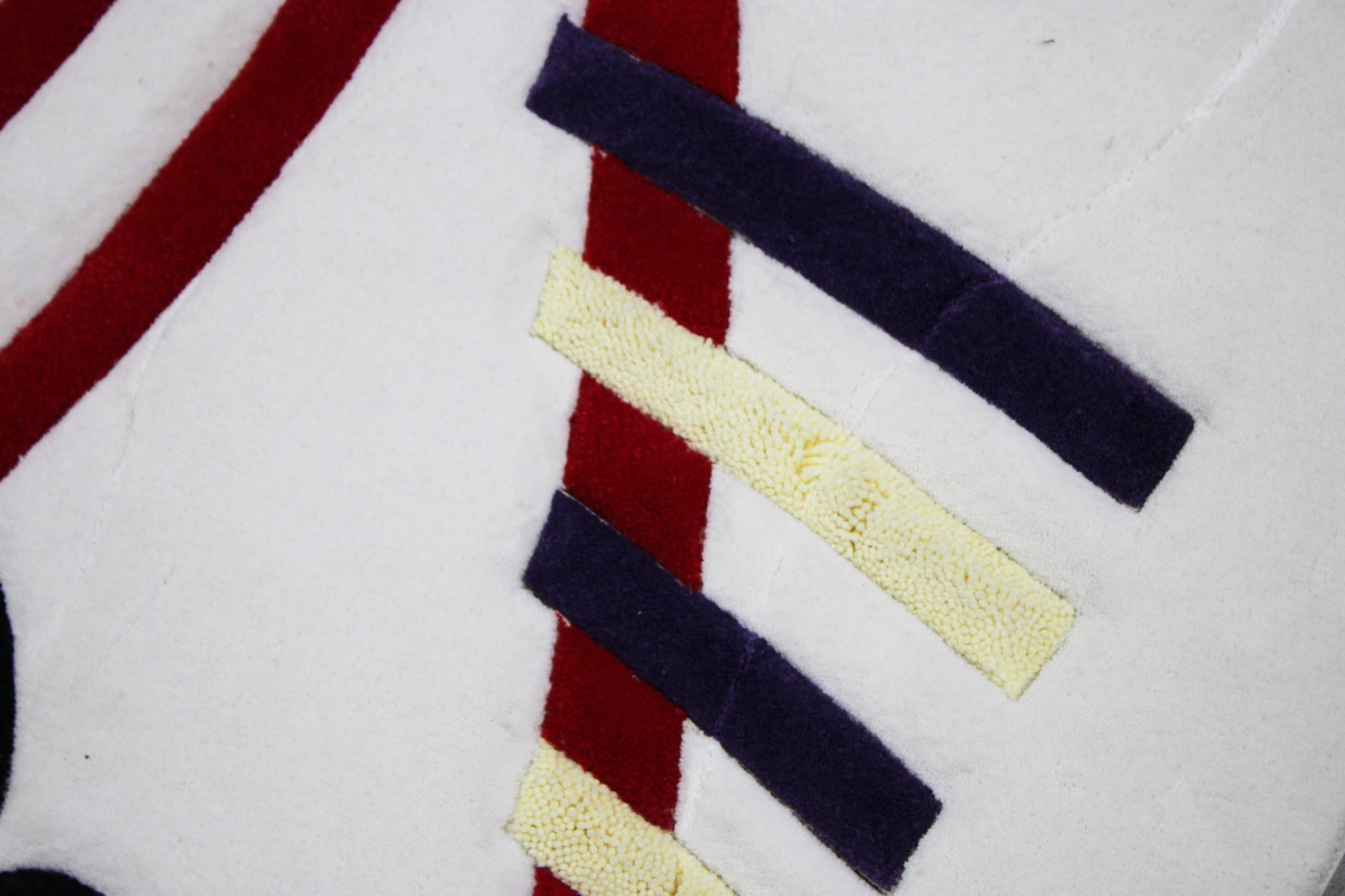 Memphis Group Style Tufted and Carved Graphic Wool Accent Rug