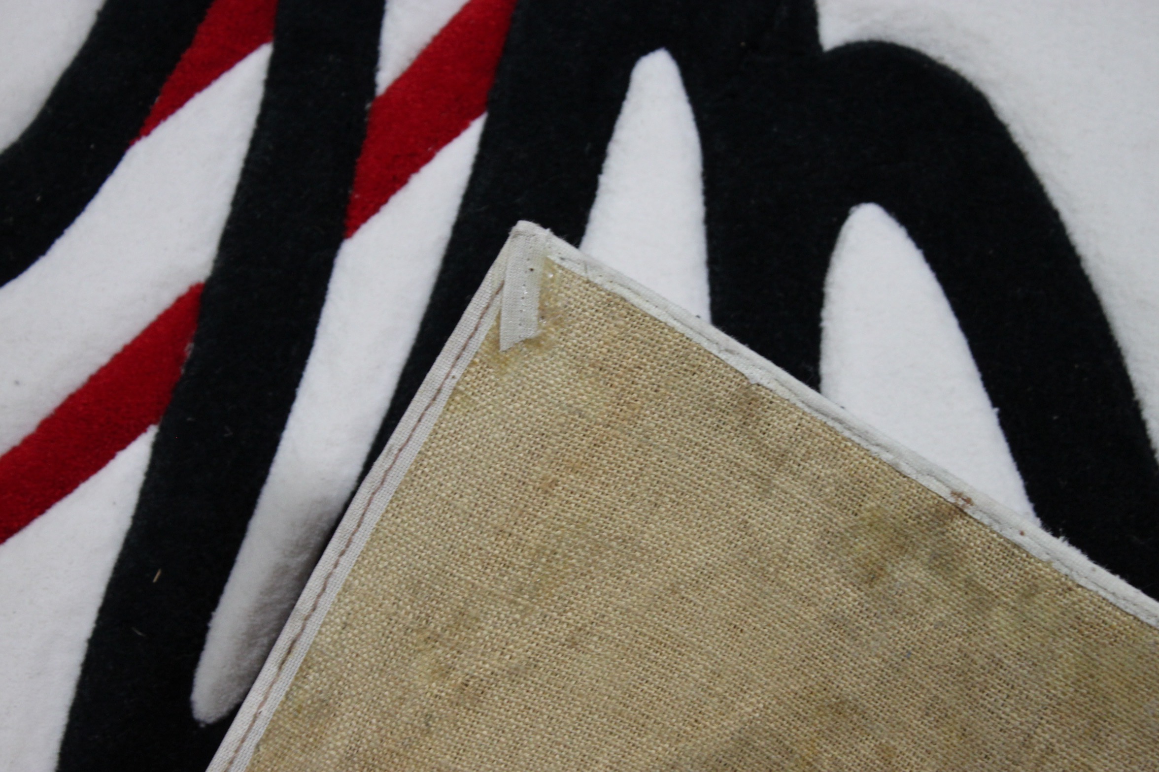 Memphis Group Style Tufted and Carved Graphic Wool Accent Rug