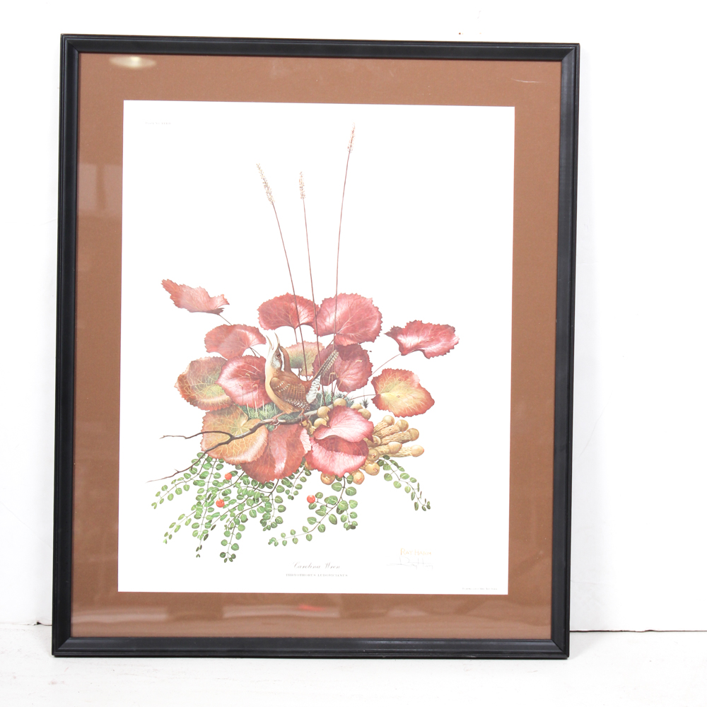 Ray Harm Signed "Carolina Wren" Offset Lithograph Print