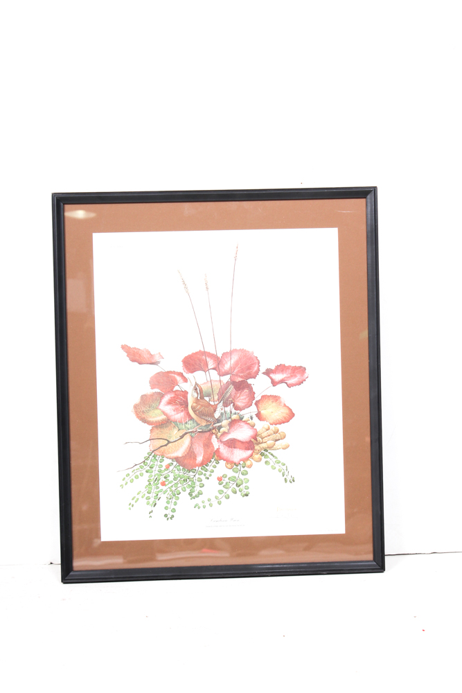Ray Harm Signed "Carolina Wren" Offset Lithograph Print