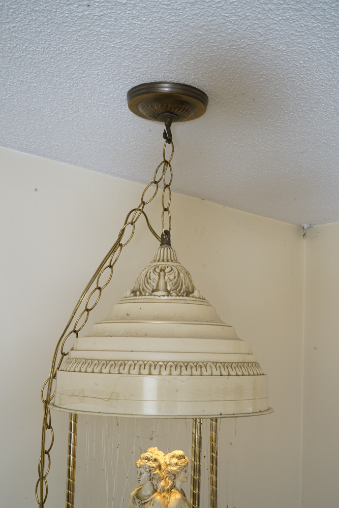 Vintage Oil Rain Lamp Featuring the Three Graces