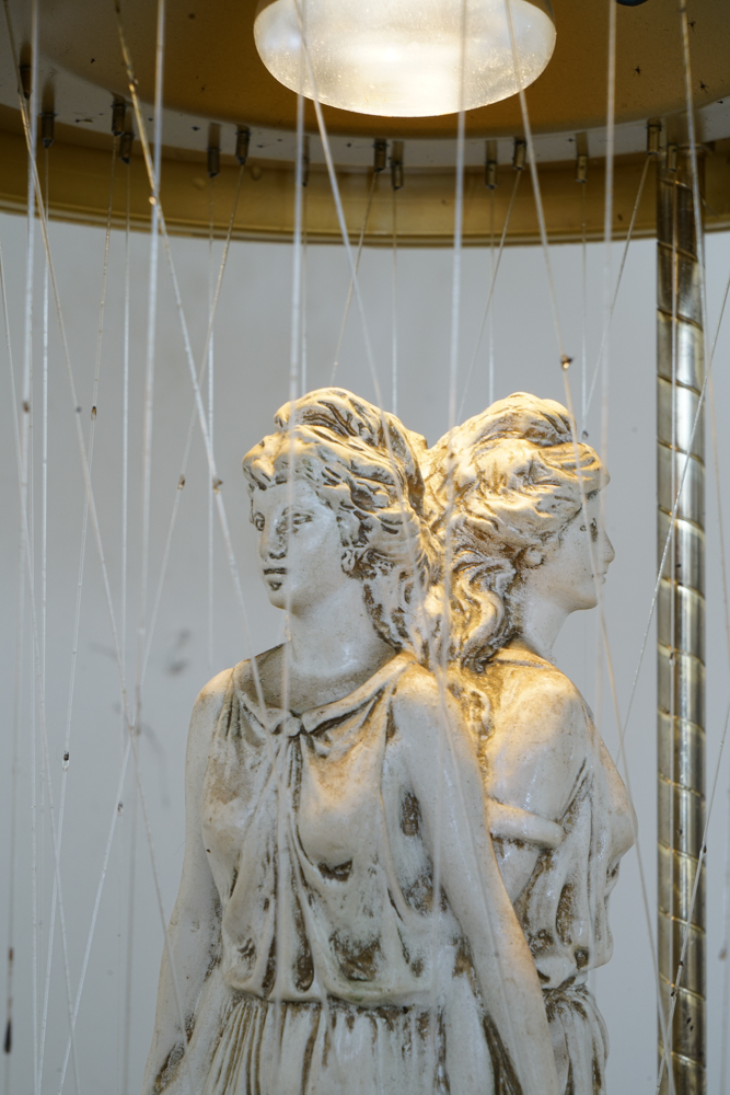 Vintage Oil Rain Lamp Featuring the Three Graces