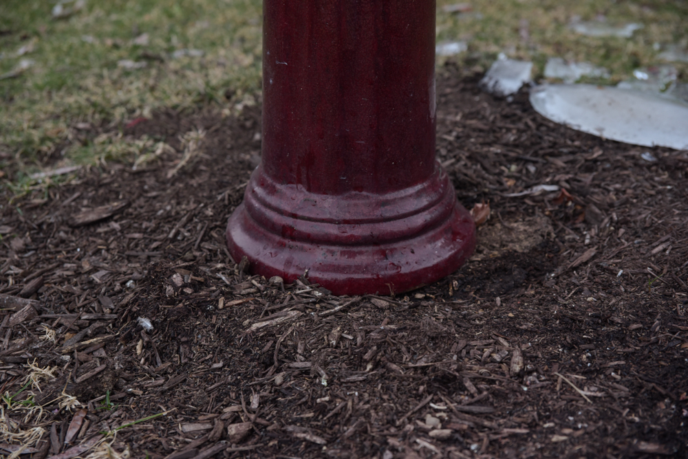 Burgundy Ceramic Birdbath