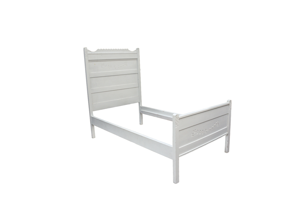 Eastlake Painted Oak Twin Bed Frame