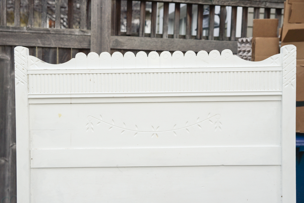 Eastlake Painted Oak Twin Bed Frame