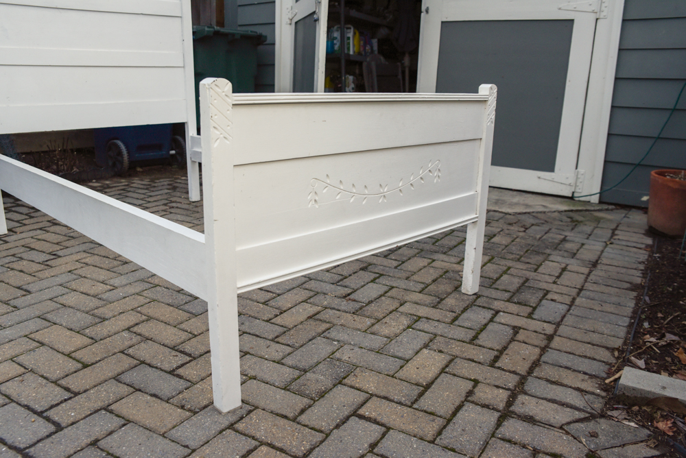 Eastlake Painted Oak Twin Bed Frame