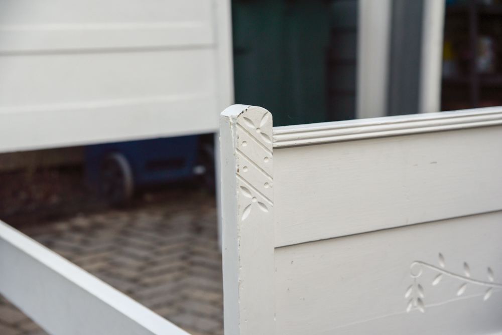 Eastlake Painted Oak Twin Bed Frame