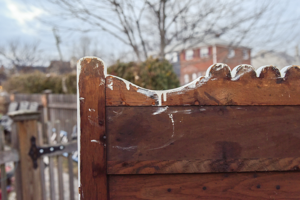 Eastlake Painted Oak Twin Bed Frame