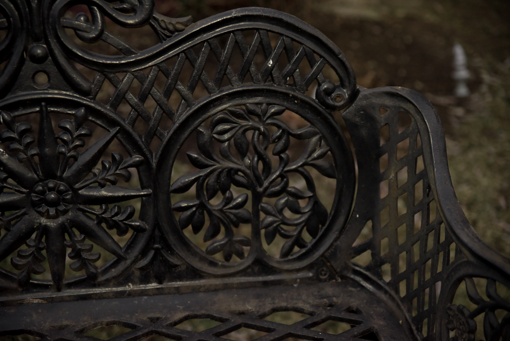 Wrought Iron Outdoor Bench