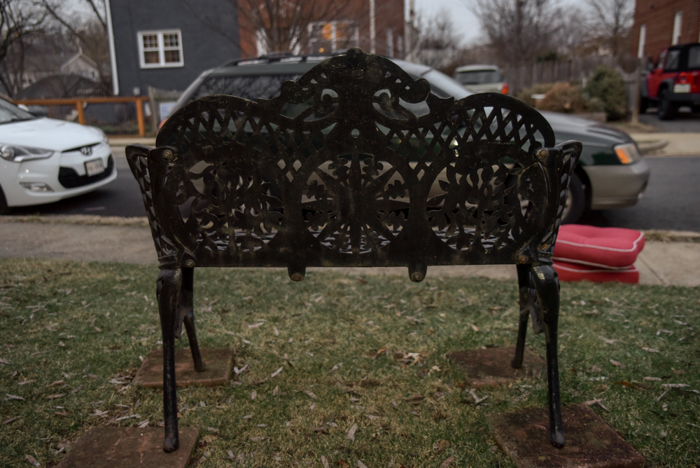 Wrought Iron Outdoor Bench