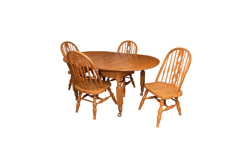 Vintage Dining Table with Windsor Style Chairs