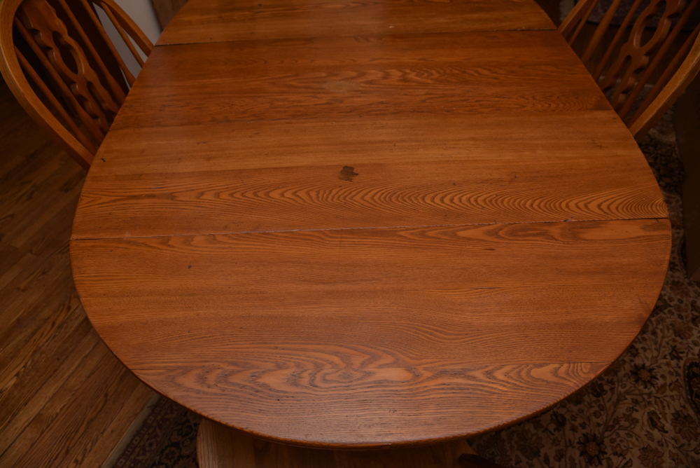 Vintage Dining Table with Windsor Style Chairs