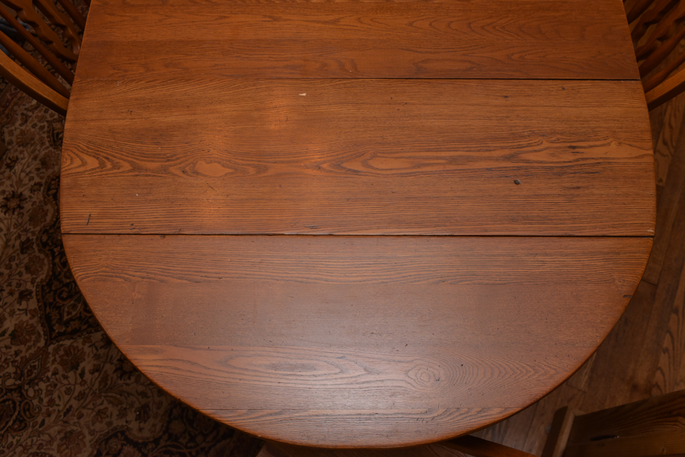 Vintage Dining Table with Windsor Style Chairs