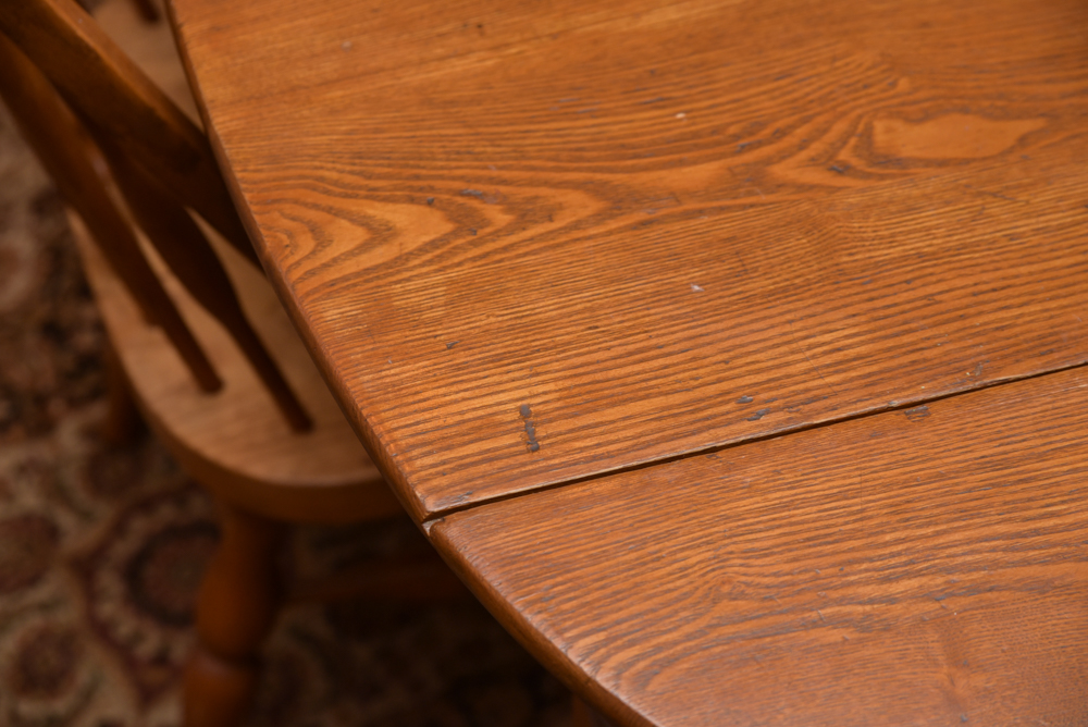 Vintage Dining Table with Windsor Style Chairs