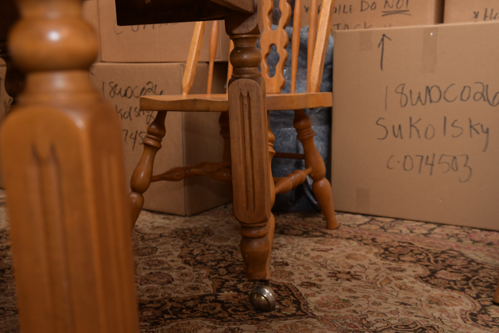Vintage Dining Table with Windsor Style Chairs
