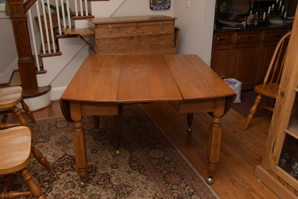 Vintage Dining Table with Windsor Style Chairs