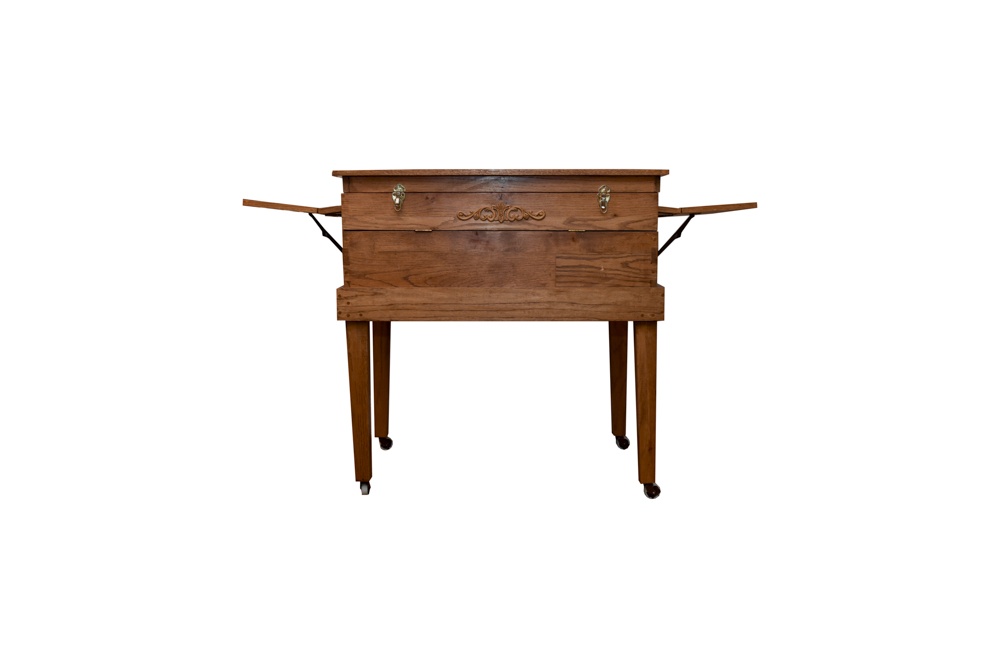 Hand-Crafted Oak Chest-on-Stand