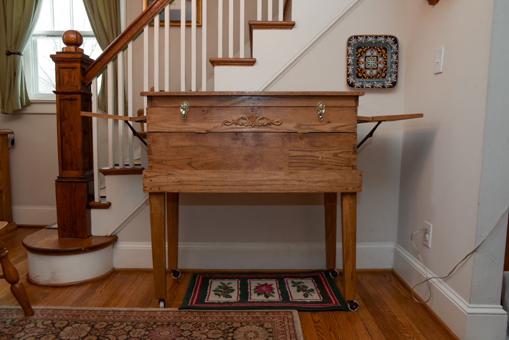 Hand-Crafted Oak Chest-on-Stand