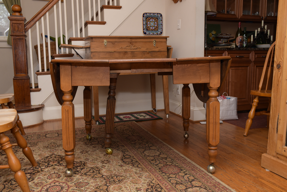 Vintage Dining Table with Windsor Style Chairs