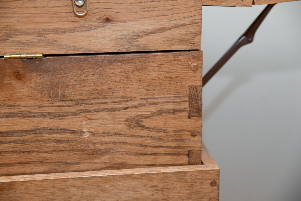 Hand-Crafted Oak Chest-on-Stand