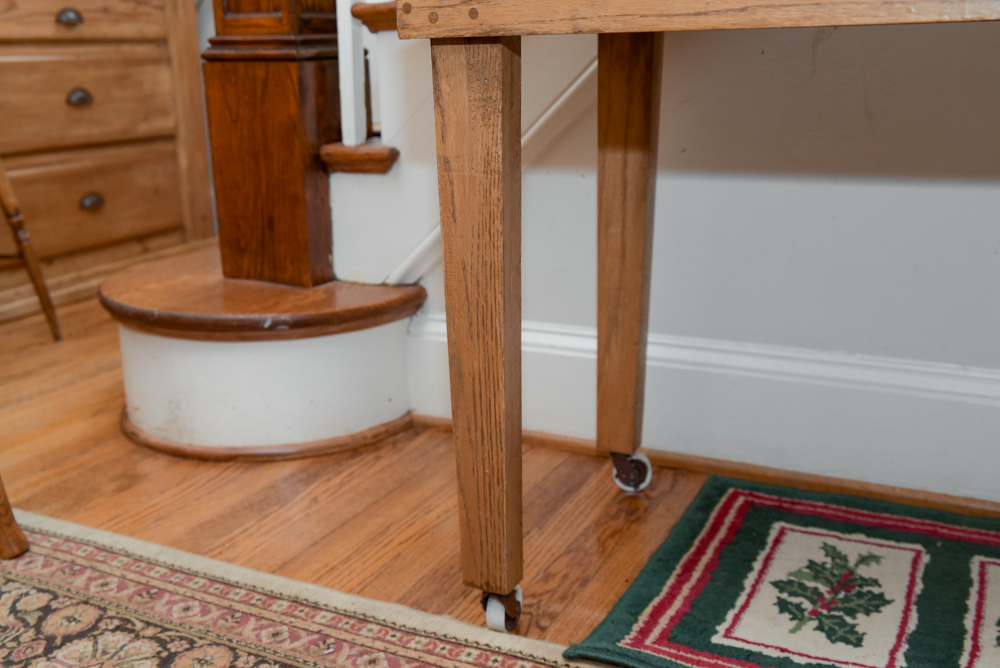 Hand-Crafted Oak Chest-on-Stand