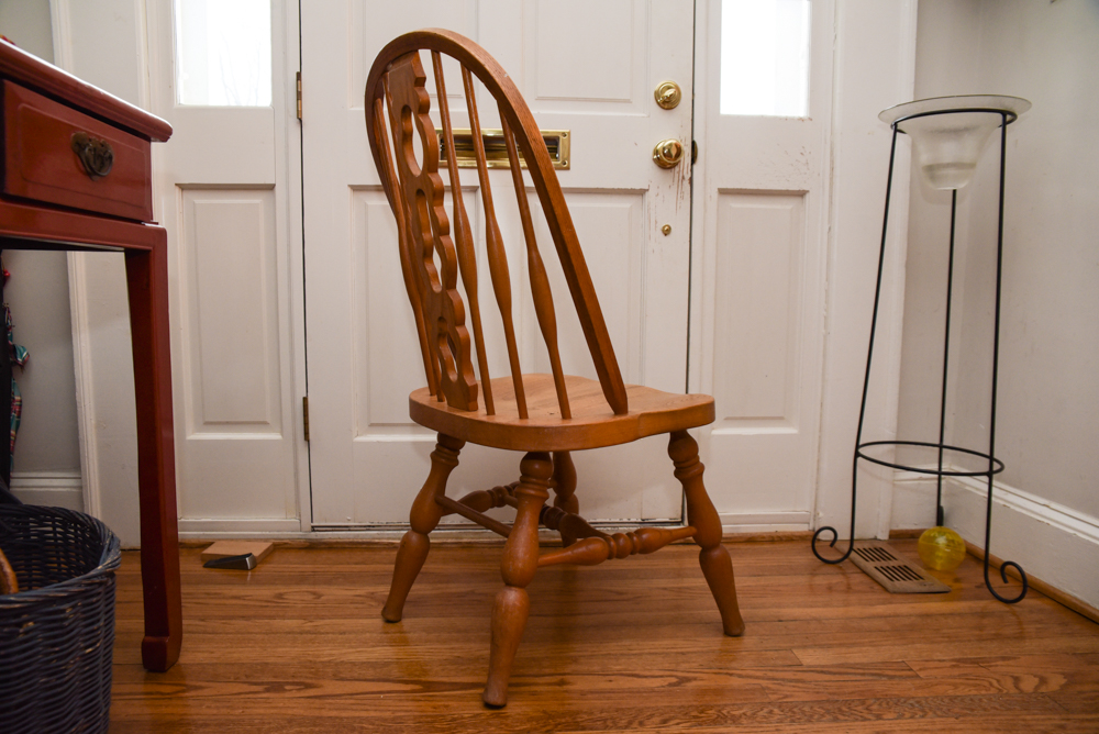 Vintage Dining Table with Windsor Style Chairs