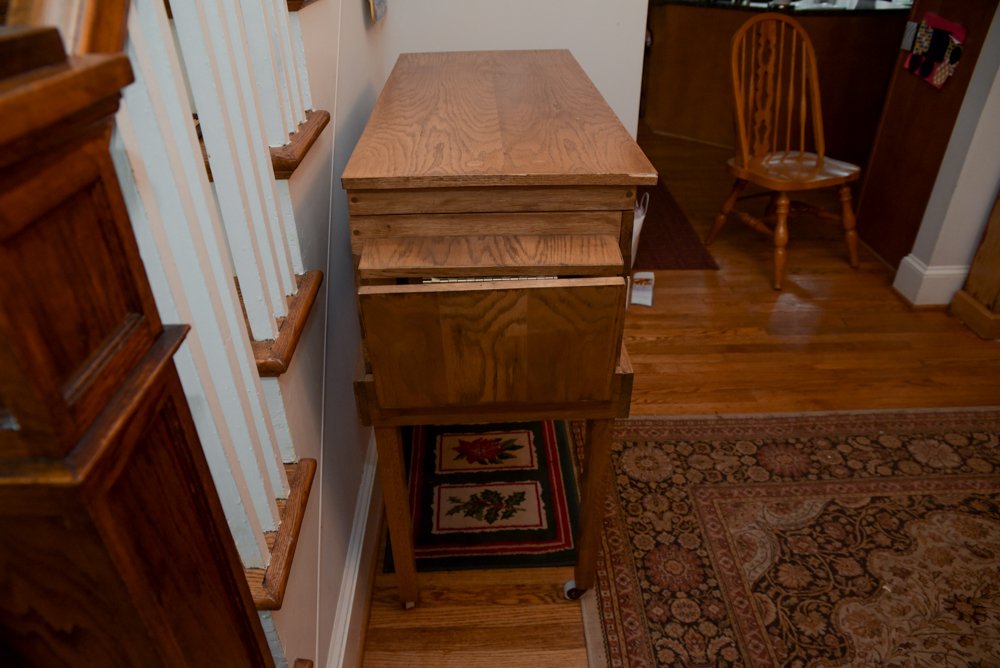Hand-Crafted Oak Chest-on-Stand