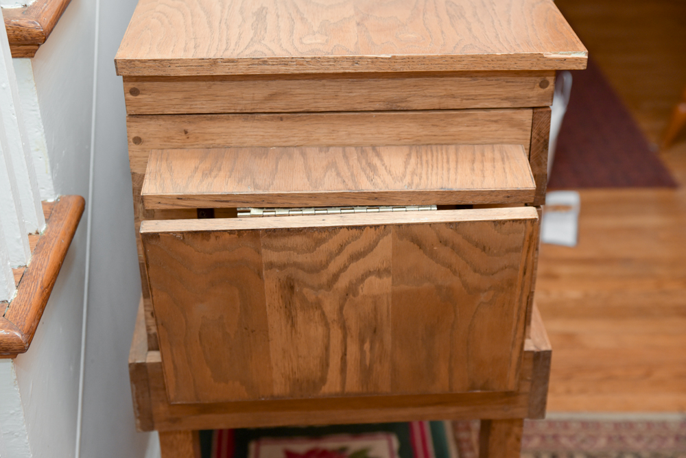 Hand-Crafted Oak Chest-on-Stand