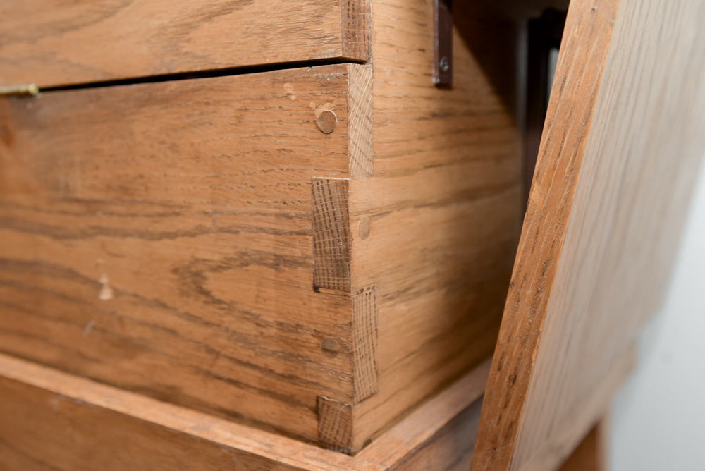 Hand-Crafted Oak Chest-on-Stand