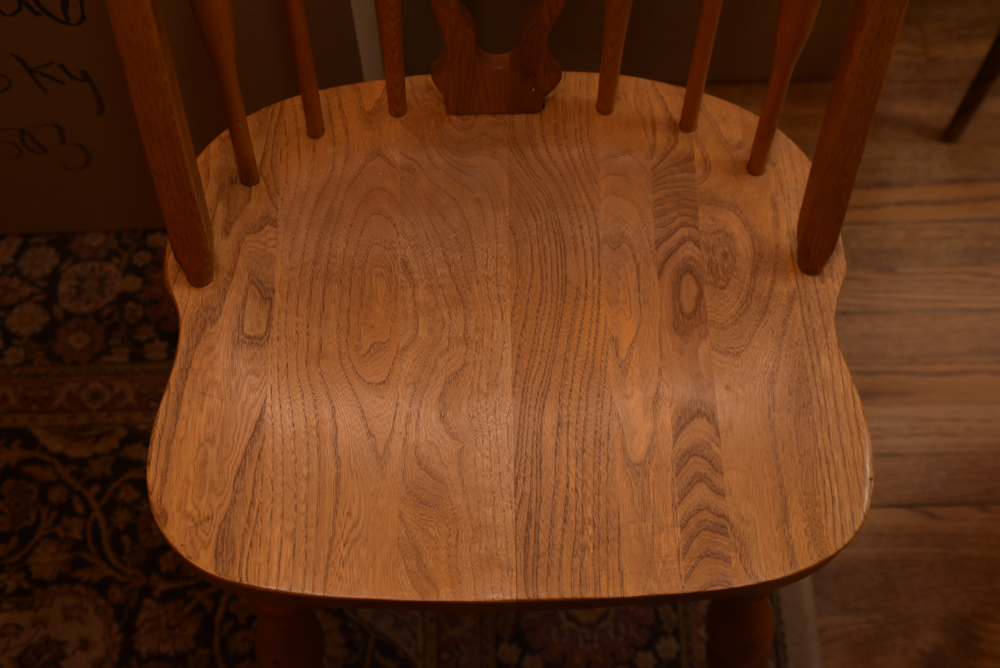 Vintage Dining Table with Windsor Style Chairs