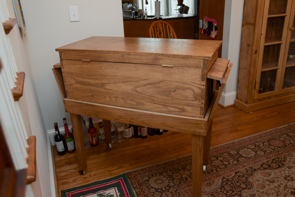 Hand-Crafted Oak Chest-on-Stand