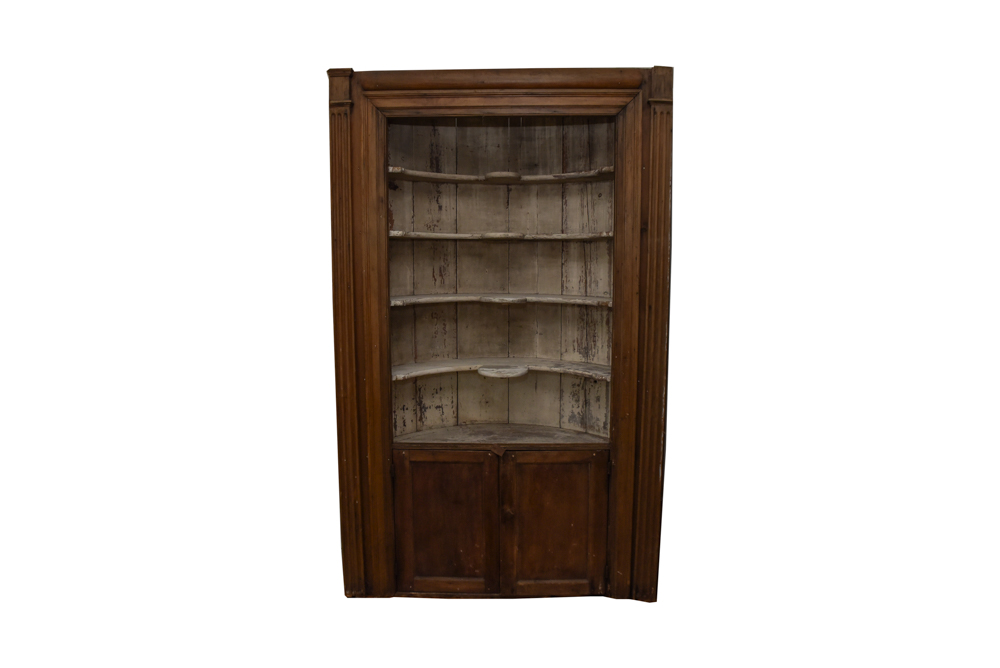 Early Federal Butternut Barrel-Back Cupboard