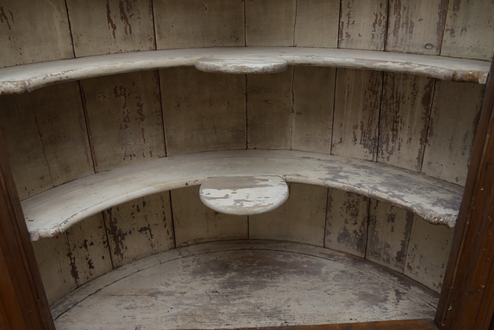 Early Federal Butternut Barrel-Back Cupboard