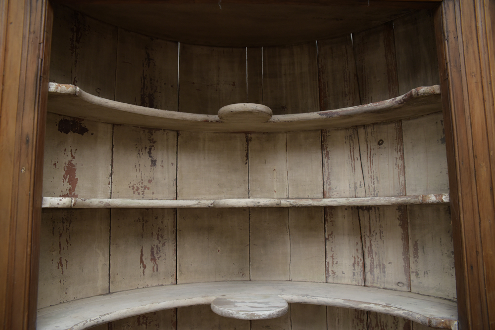 Early Federal Butternut Barrel-Back Cupboard