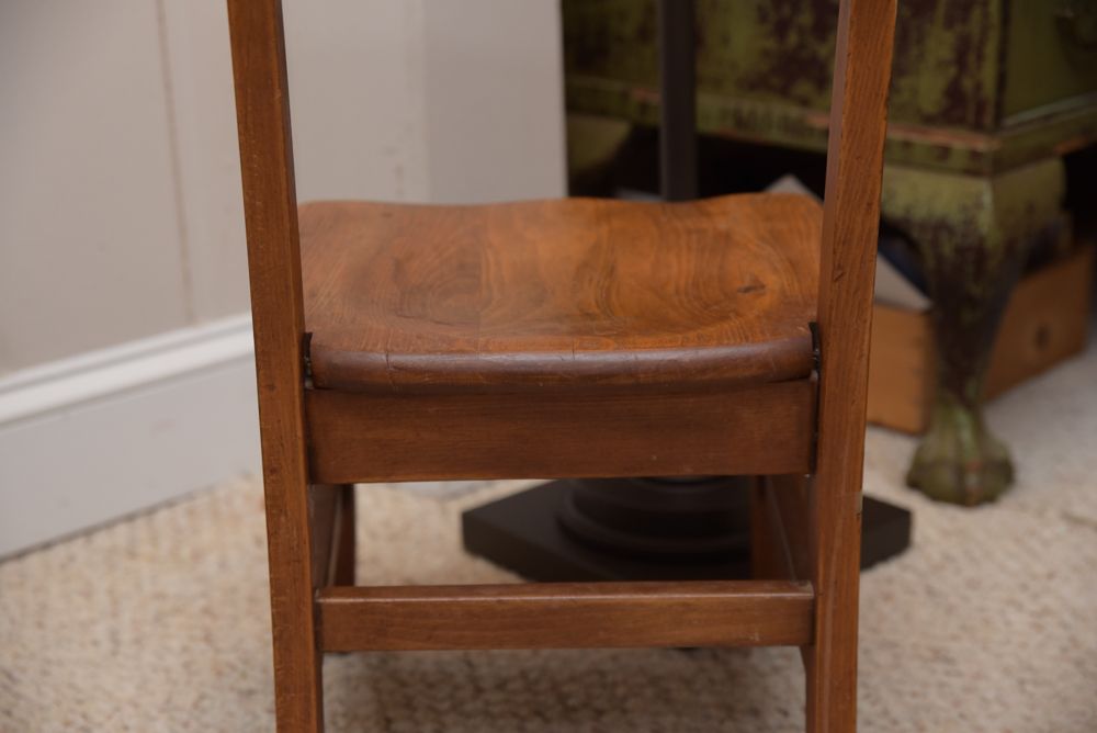 Collection of Vintage Oak School Chairs with Desk