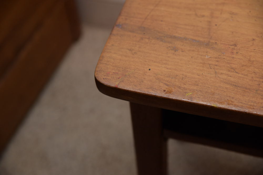 Collection of Vintage Oak School Chairs with Desk