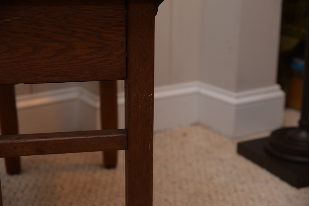 Collection of Vintage Oak School Chairs with Desk