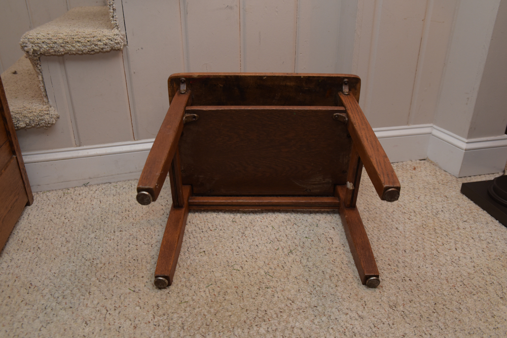 Collection of Vintage Oak School Chairs with Desk