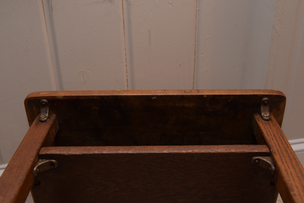 Collection of Vintage Oak School Chairs with Desk