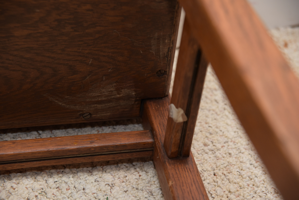 Collection of Vintage Oak School Chairs with Desk