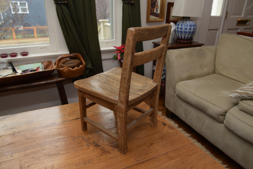 Collection of Vintage Oak School Chairs with Desk