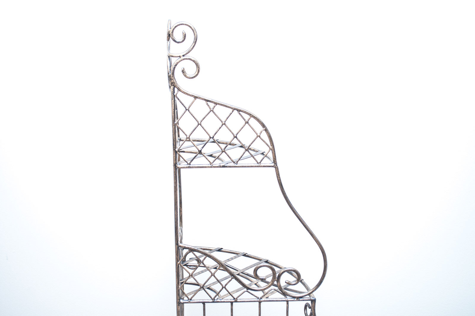 Brass Toned Metal Three-Tiered Corner Stand