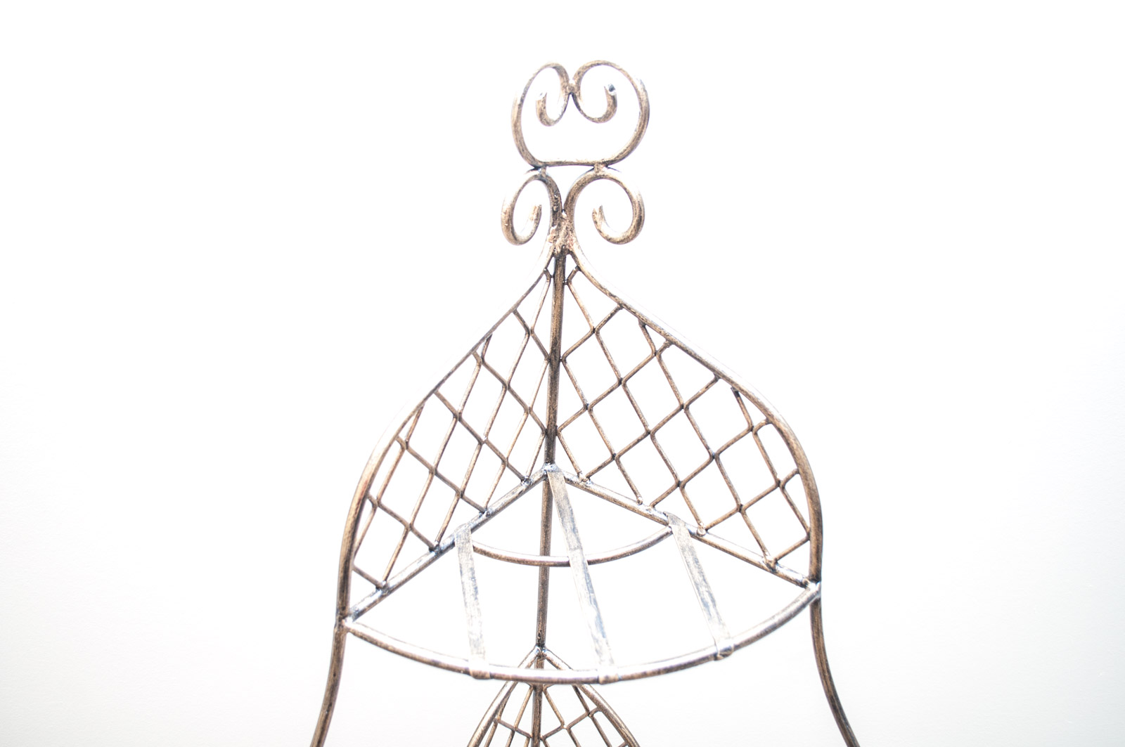 Brass Toned Metal Three-Tiered Corner Stand