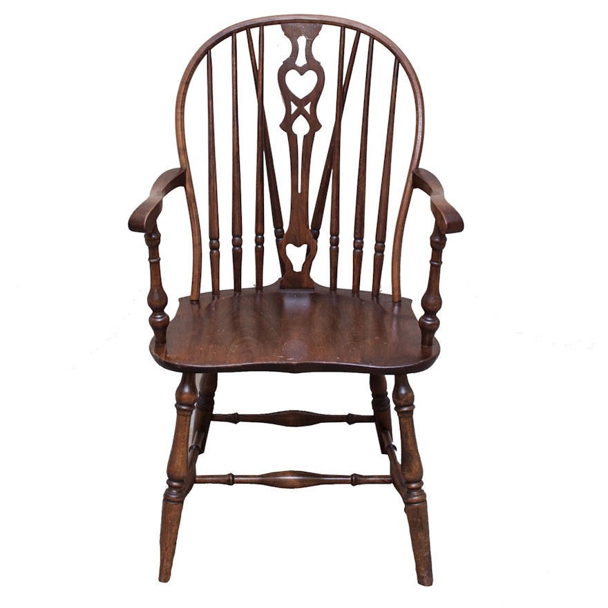 Vintage Windsor Style Wood Armchair