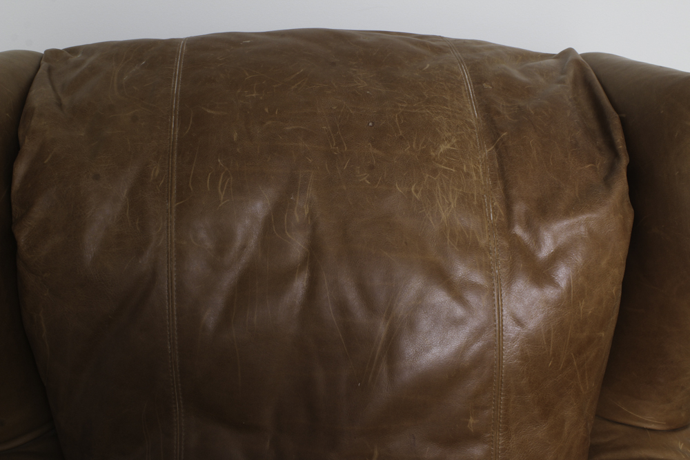 Leather Lounge Chair and Ottoman by Henredon