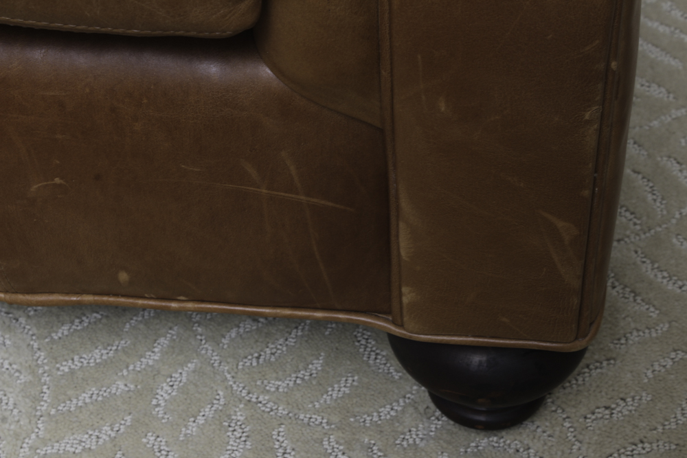 Leather Lounge Chair and Ottoman by Henredon