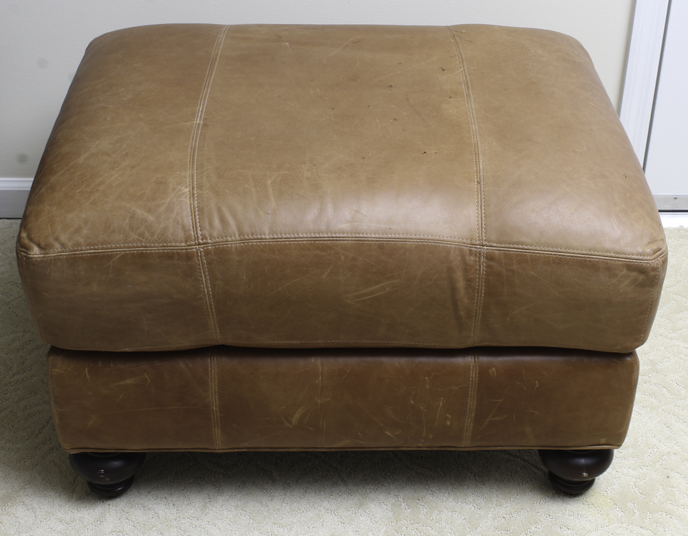 Leather Lounge Chair and Ottoman by Henredon
