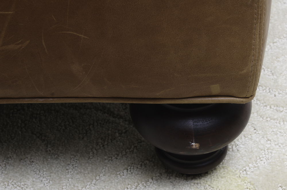 Leather Lounge Chair and Ottoman by Henredon