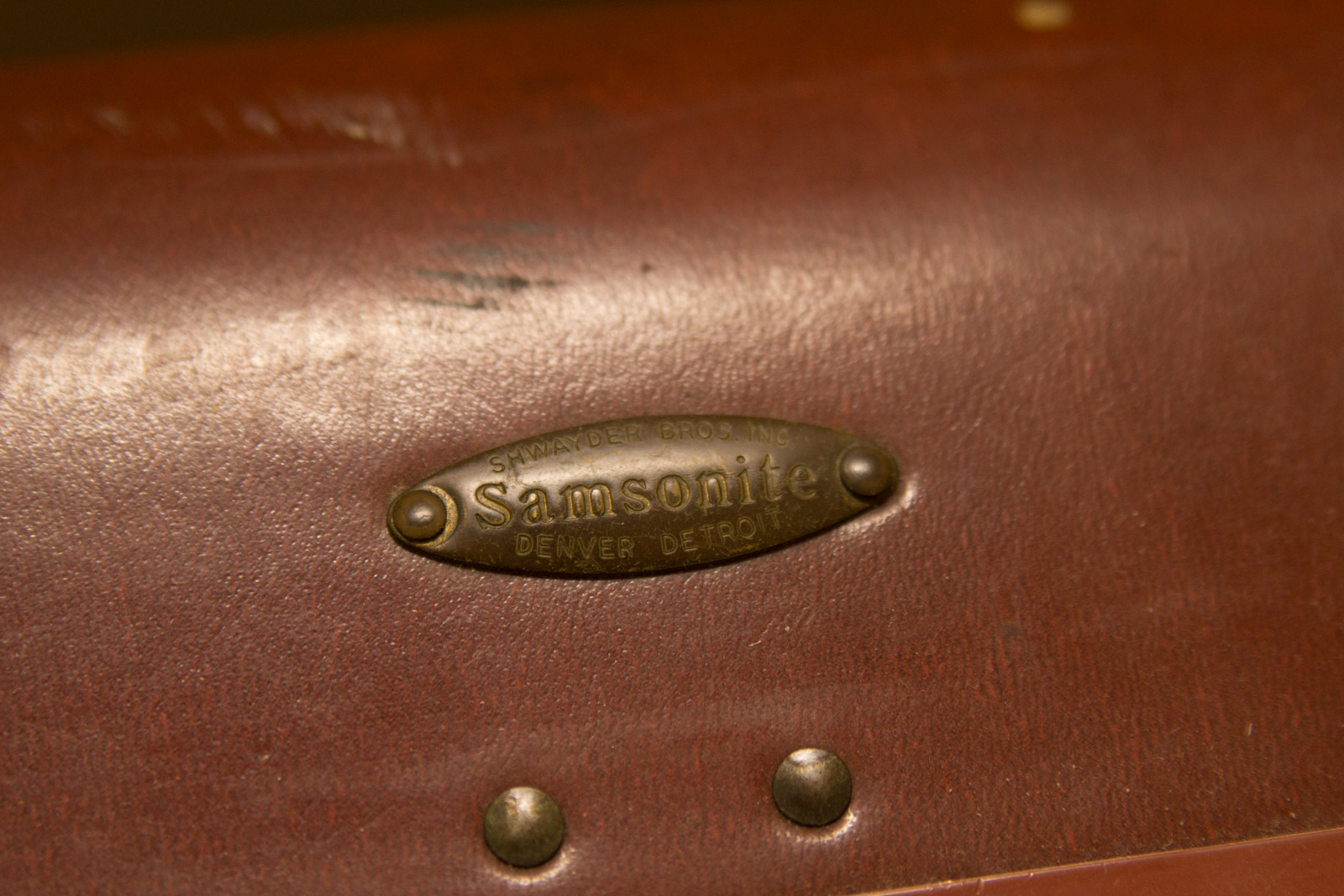 Four Red Leather Luggage by Samsonite Shwayder Bros